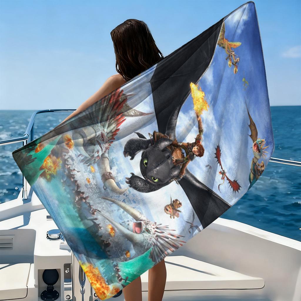 How To Train Your Dragon Toothless Vertical Beach Towel Kids Anime Bath Towel