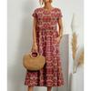 Women's Loose Cotton Linen Summer Dress with Round Neck and Pocket