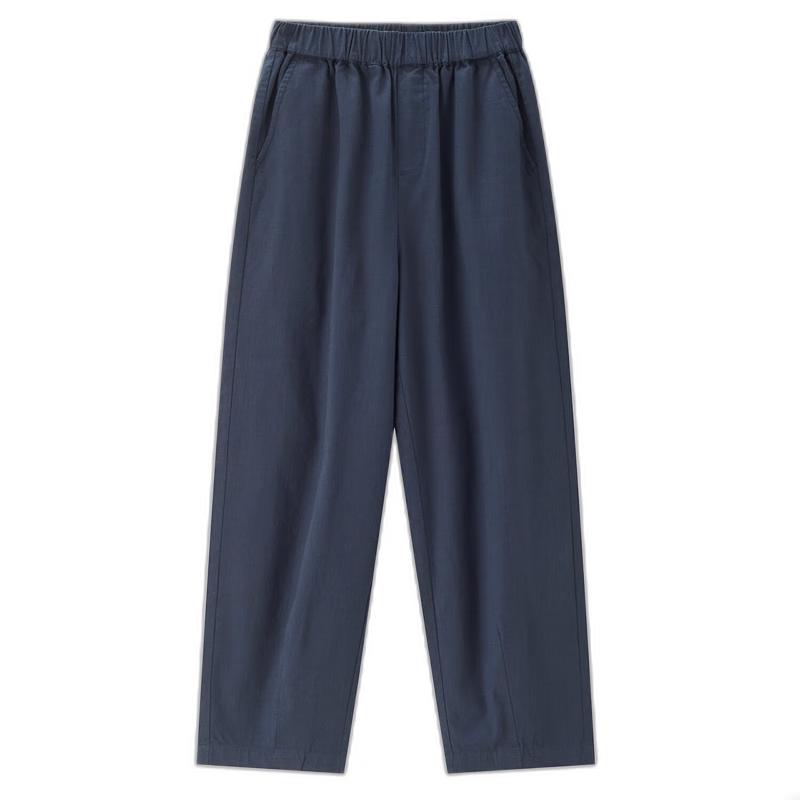 Giordano Women s Lyocell Blend Elastic Waist Straight Leg Cropped Pants XL