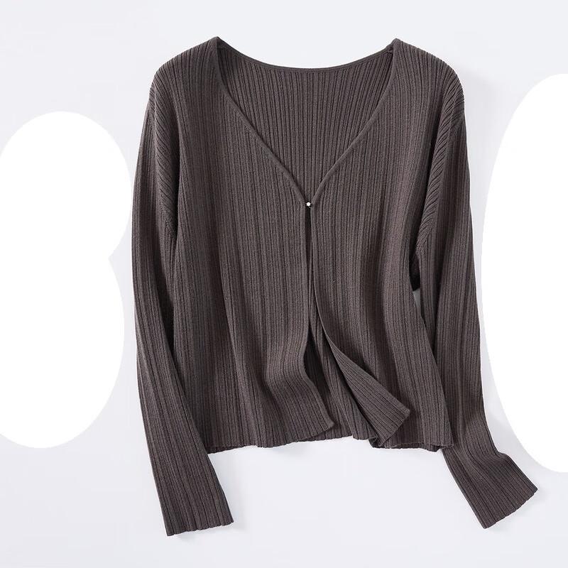 

Women s V-Neck Wool Blend Knit Cardigan L