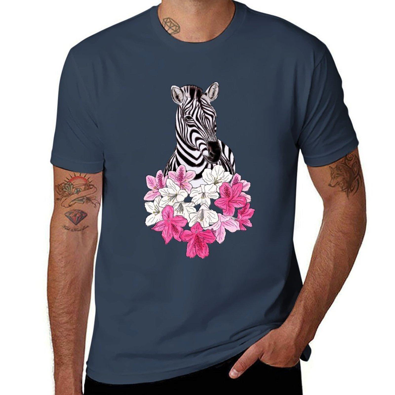 Zebra And Azalea Tshirt Plus Size All Match Tee Shirt S