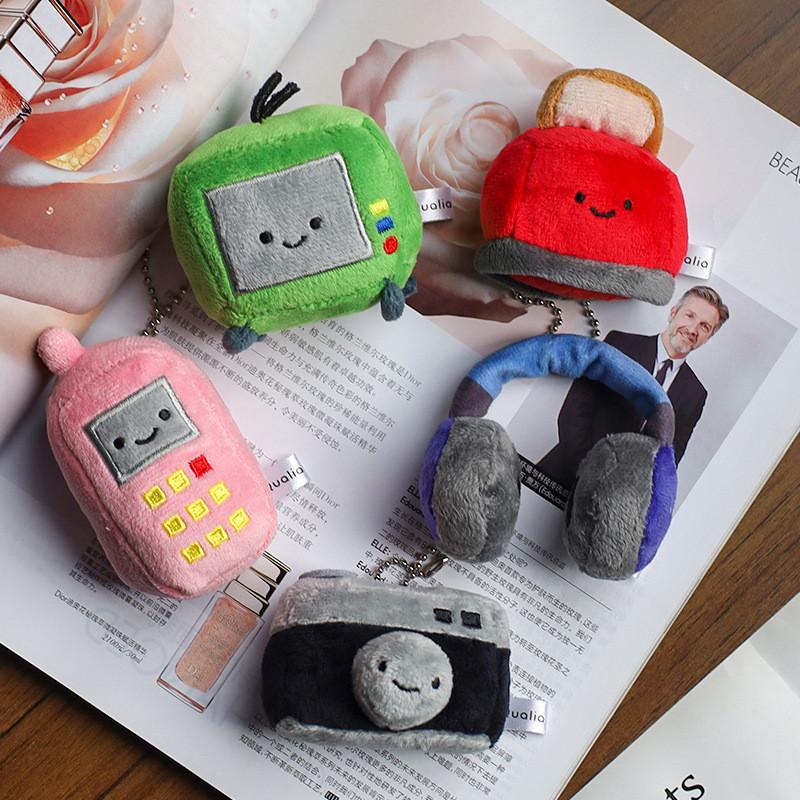 Adorable Creative Plush Little Eyes Tv Phone Charm Keychain Soft Doll Accessory