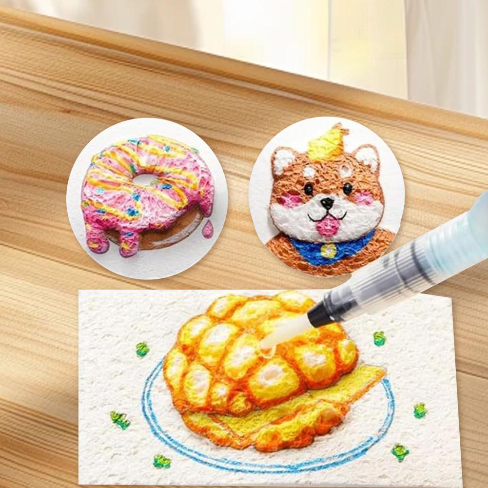 Magic Canvas Sponge DIY Creative Activity Bubble Popcorn Drawing Pen 12 Colors 3D Art Safe Puffy Pen Texture Painting Kit