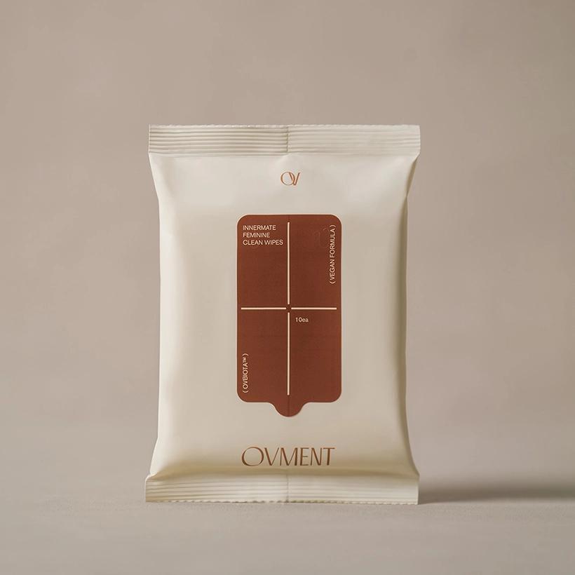 OVMENT Innermate Feminine Clean Wipes 10 Sheets × 4 Packs Set