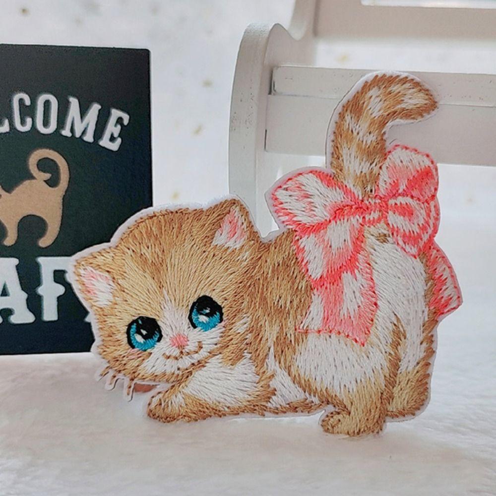 DIY Clothing Patch Clothes Stickers Clothes Appliques Cartoon Cat Embroidered Patch  Sewing