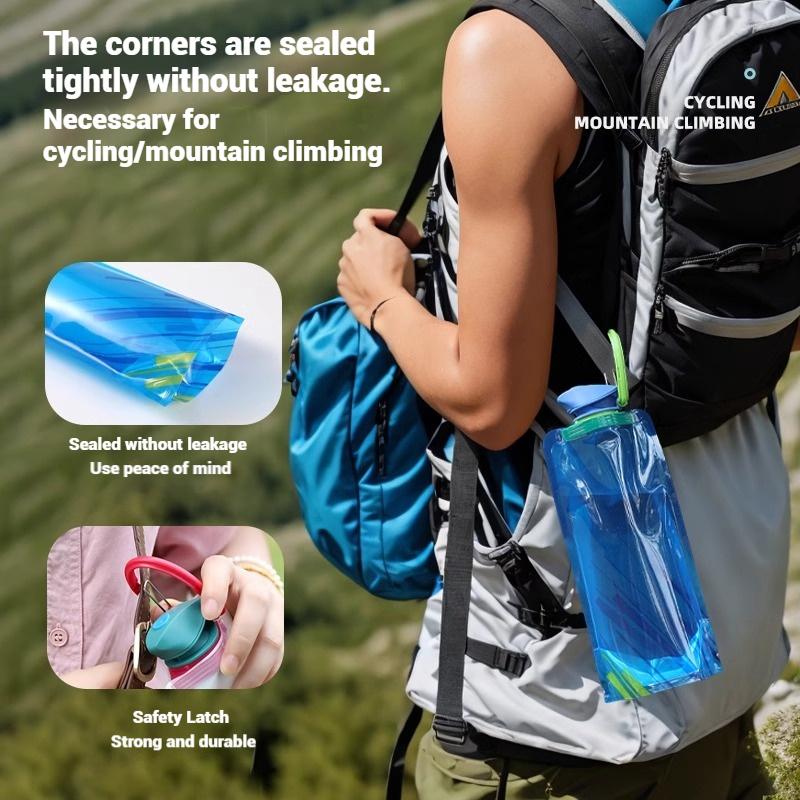 700ML Portable Ultralight Soft Flask Bottle Outdoor Sport Folding Water Bottle Camping Hiking Running Soft Flask Bag