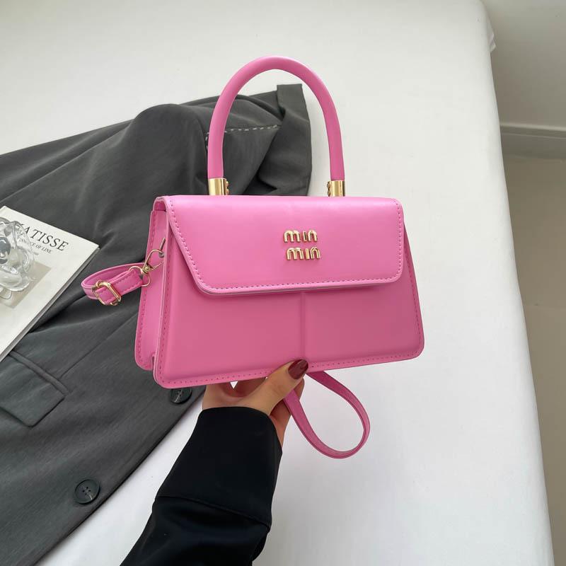 Fashion Texture Niche Bag Women's New Popular Hand Carry Small Square Bag New Trend Solid Color Versatile Messenger Bag
