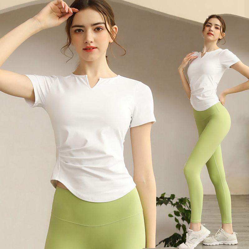 High-End and Fashionable Quick-Dry Breathable V-neck Sports T-shirt Yoga