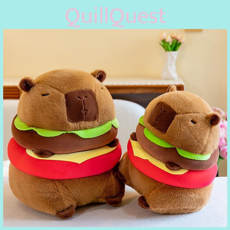 Plush Adorable Capybara Toy Burger Cartoon Girl Sleep Companion Gift Birthday