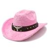 Autumn and Winter Fashion Furry Cow Head Accessories Top Hat Versatile Soft Feel Western Cowboy Hat Personalized Grassland Knight Hat