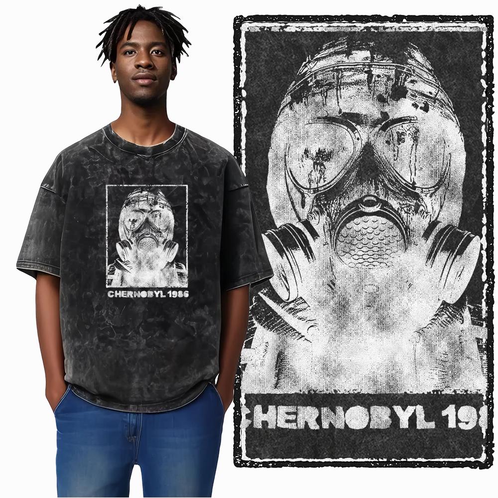 U5 100% Cotton Acid Washed Cool Streetwear Print Unisex T shirt Big size Cool Vintage men tshirt Cool tee shirt for men