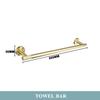 Brushed Gold 304 Stainless Steel Bathroom Set: Knurled Towel Rack, Towel Bar, Paper Holder, and Coat Hook