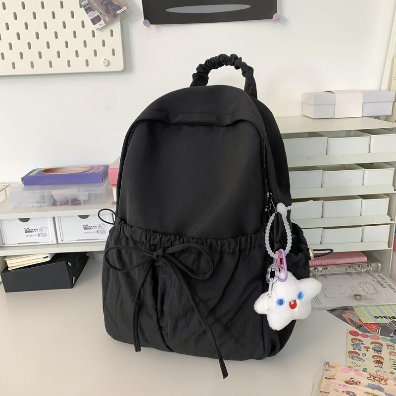 Simple schoolbag treasure girl casual bow backpack versatile primary and secondary school students high value backpack