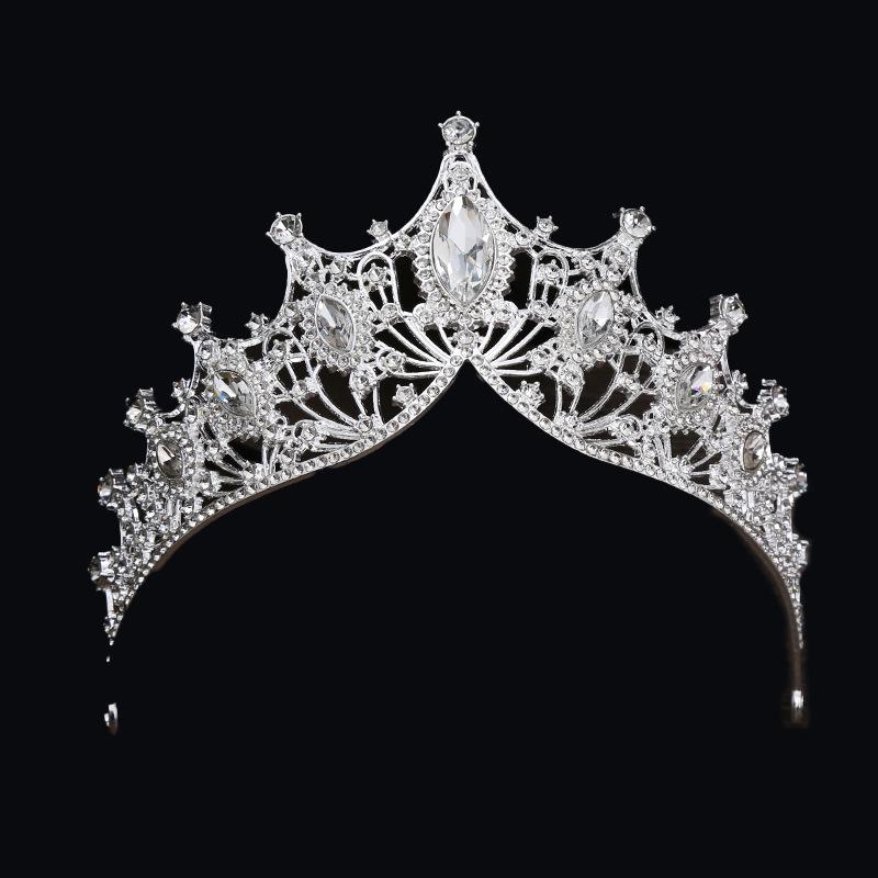 European and American Crown Headwear Wedding Dress and Evening Gown Accessories Retro Baroque Luxurious and Grand Crystal Crown
