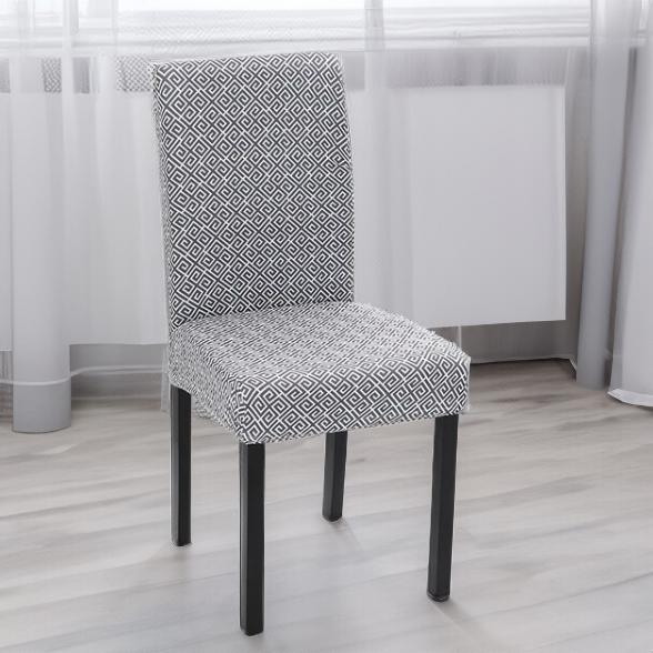 Dark Gray Pattern Chair Cover