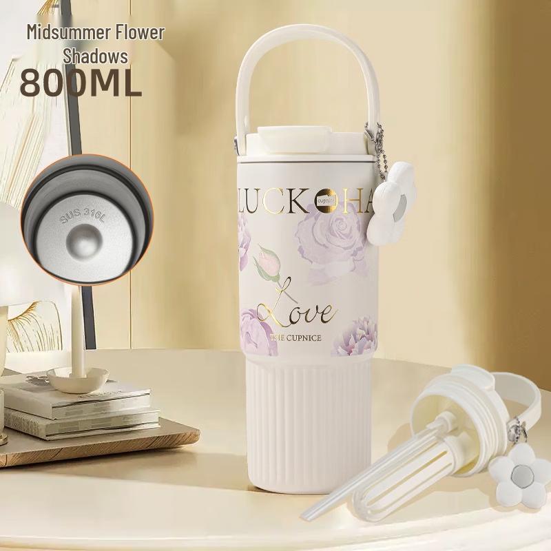 

TLXT Large Capacity Portable Insulated Mug with Straw