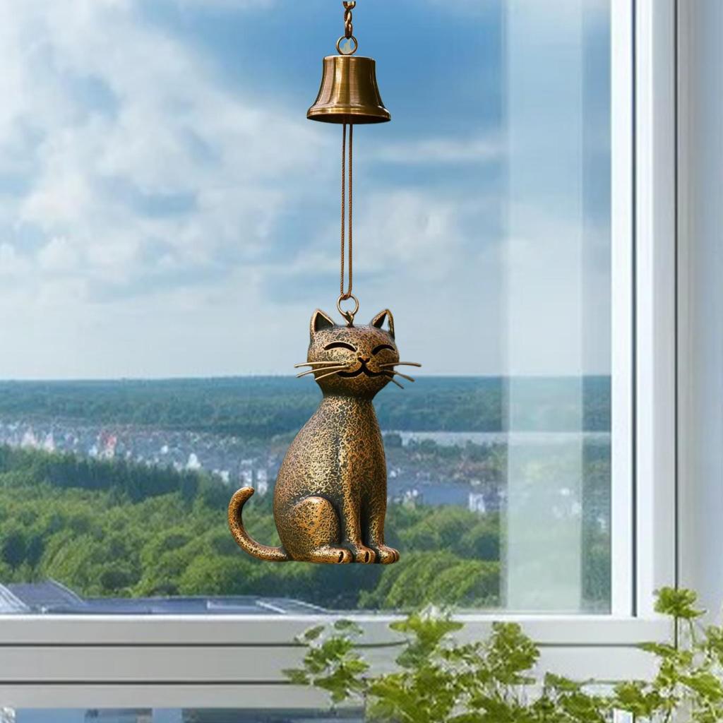 Animal Wind Chimes Door Decorations Cat Memorial Wind Chime Elegant Animals Statue Decor Outside Bells Pendant for Yard Home