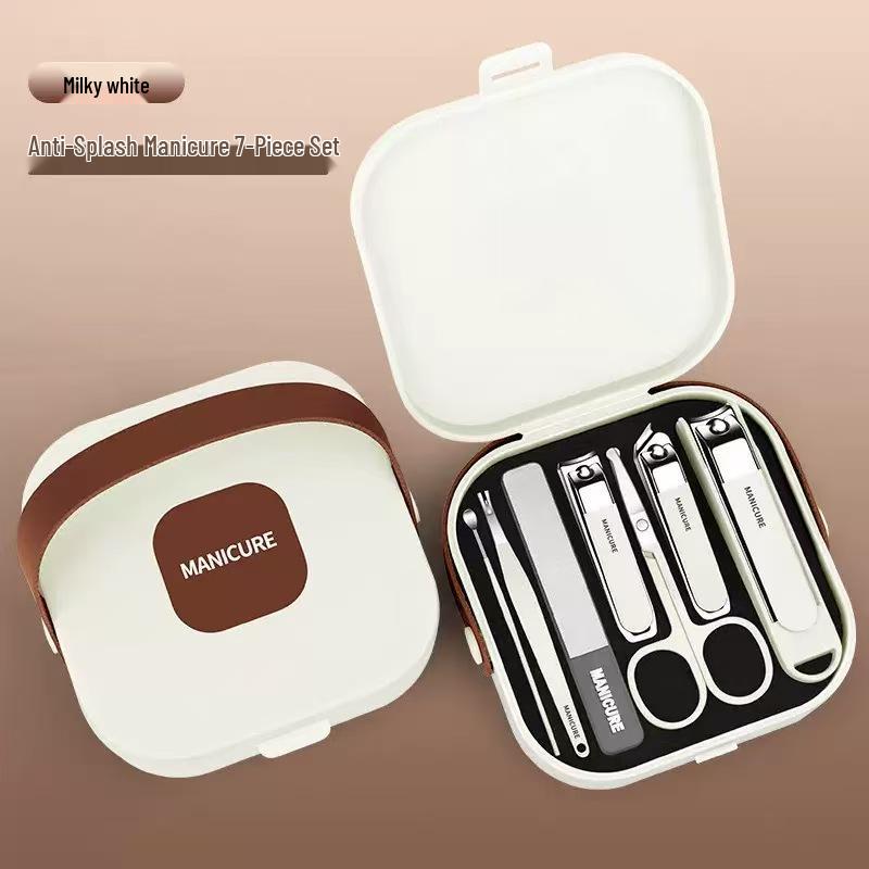 Stainless Steel Anti-Splash Nail Clipper Set - Portable Home Manicure Kit
