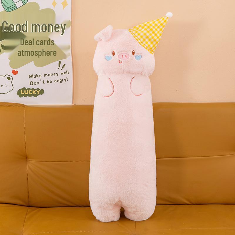 Rabbit Fur Long Throw Pillow - Flower Design, Ideal for Beds & Sofas, Side Sleeper & Hug Pillow