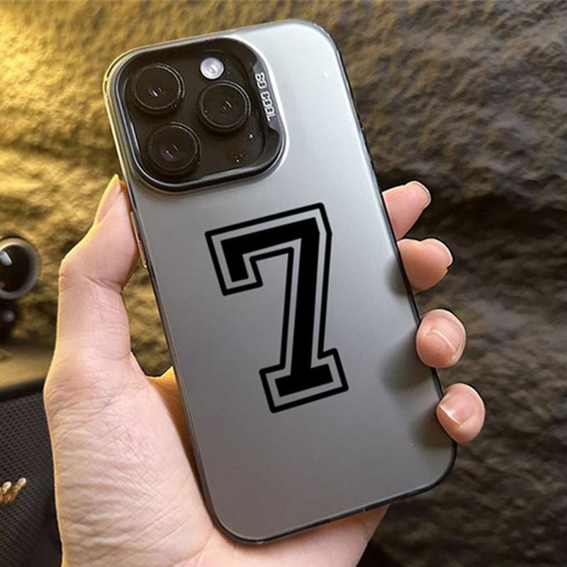 Phone Case For iPhone 16 15 14 Pro Max 11 12 13 Pro 7 8 Plus SE  X XS Lucky Numbers Football Electroplate Shockproof Cover