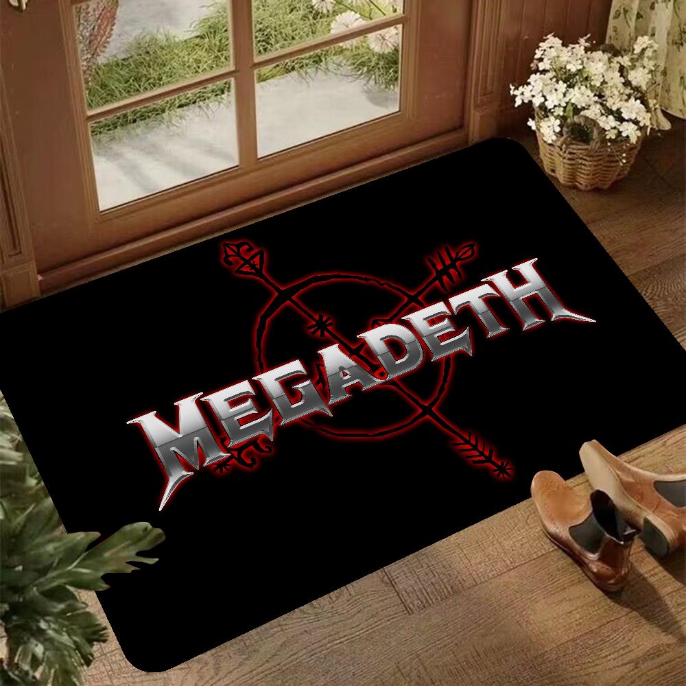 M-Megadeth Band Floor Mat INS Style Soft Bedroom Floor House Laundry Room Mat Anti-skid Bedside Area Rugs
