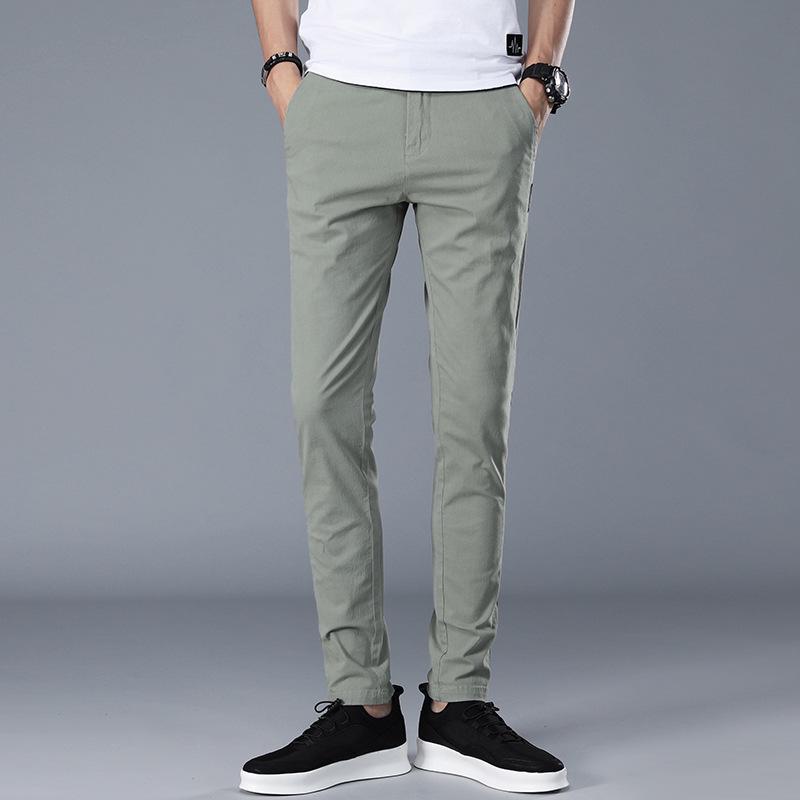 

Мужские летние брюки Slim Fit - модные повседневные однотонные спортивные брюки