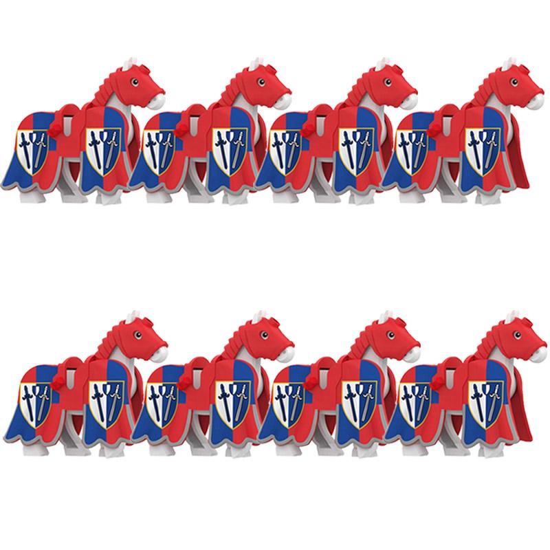 MOC Medieval Military Building Blocks Cavalry Regiment Knight Horse Animal Accessories Set Mini Bricks Buy Goods Boy Toy Gift