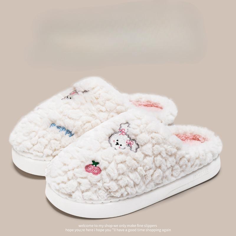 Mode Winter PVC Niedlich Plüsch Warm Damen Baumwollpantoffeln Lässig Indoor Zuhause Hasenkopf Weich Hautfreundlich Unisex Rutschfest Hausschuhe