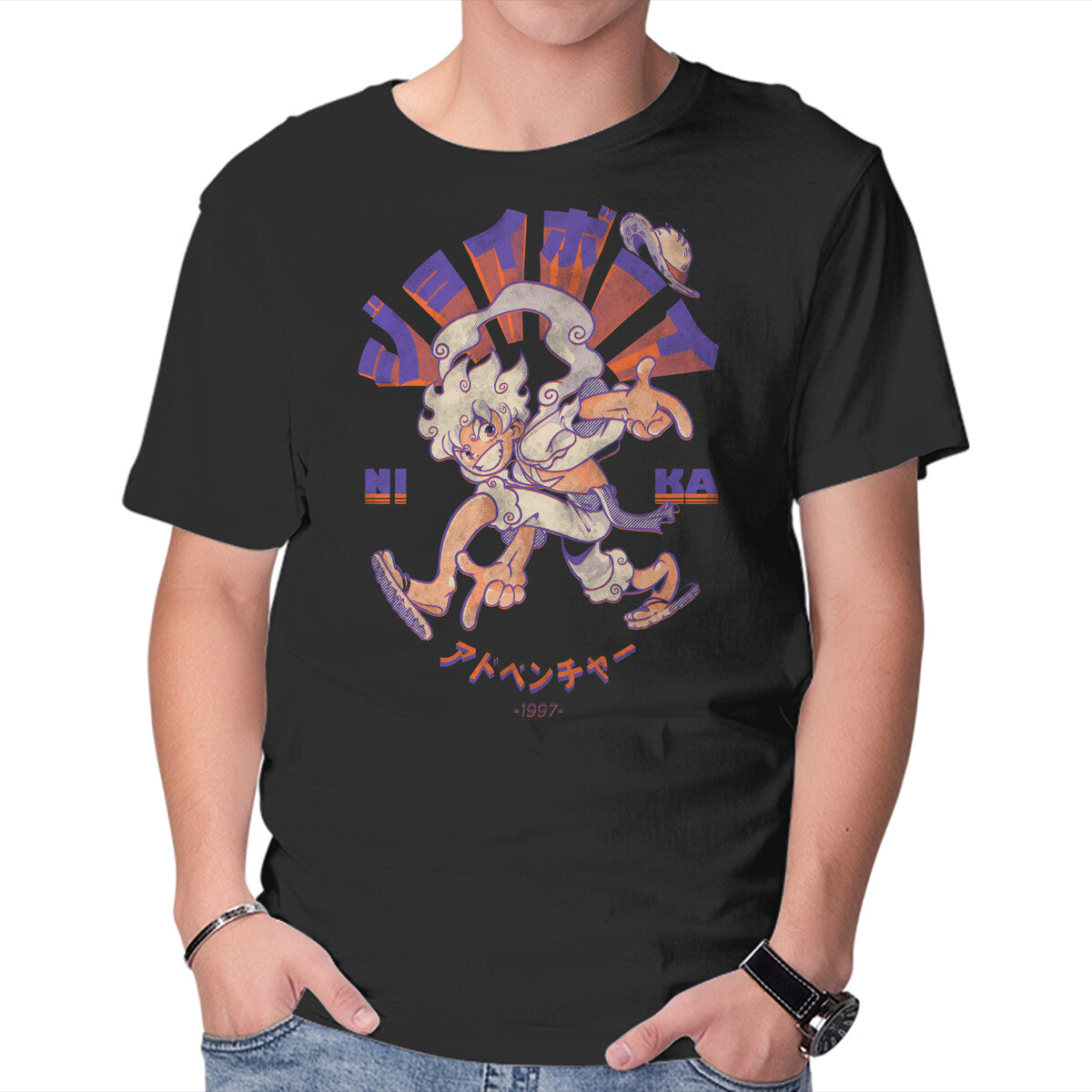 Unisex Crew Neck T-Shirt Joyboy Adventure Graphic Short Sleeve Casual Tee XS