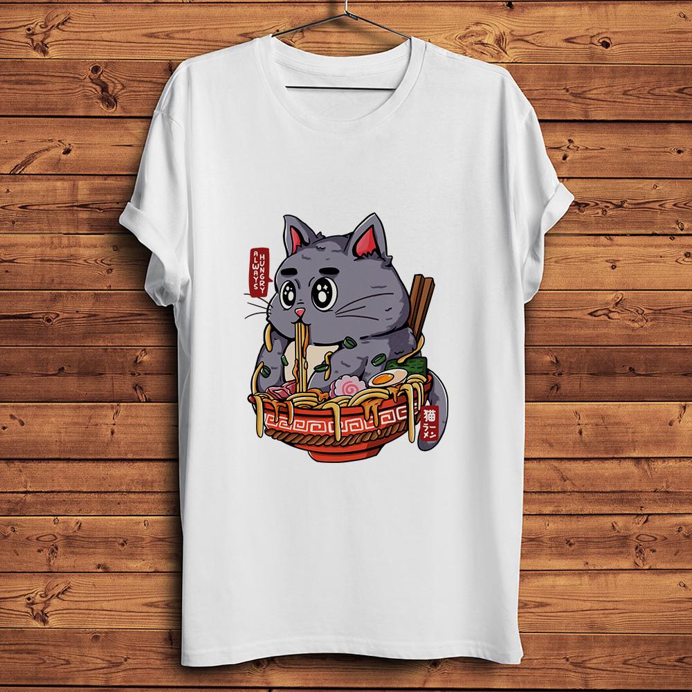 Always Hungry Cat Love RaUnisex Funny Neko Meow TShirtShort Sleeve Casual TeeUnisex TShirtsBreathable PrintStreetwear S