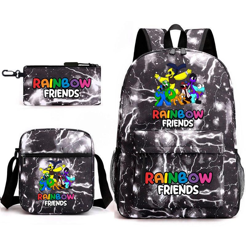 Rainbow Friends Surrounding Backpack Elementary School Student Starry Sky School Bag Three-piece Set