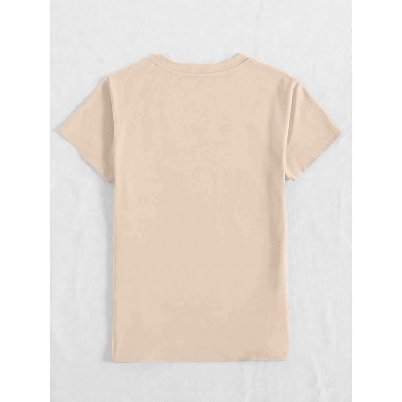 Printed T-Shirt, Women'S Casual Wear, Perfect for Vacations, Short-Sleeved with A Round Neck, Suitable for Spring and Summer,