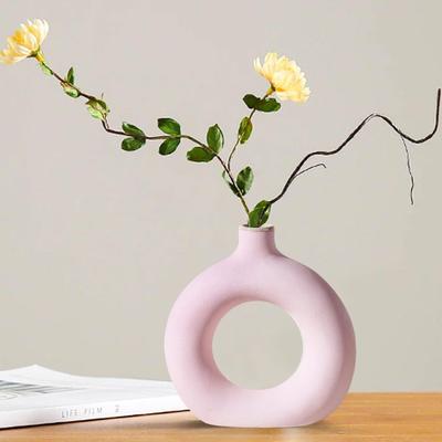 Hand Crafted Ceramic Donut Shaped Vase | for Unique Home Décor