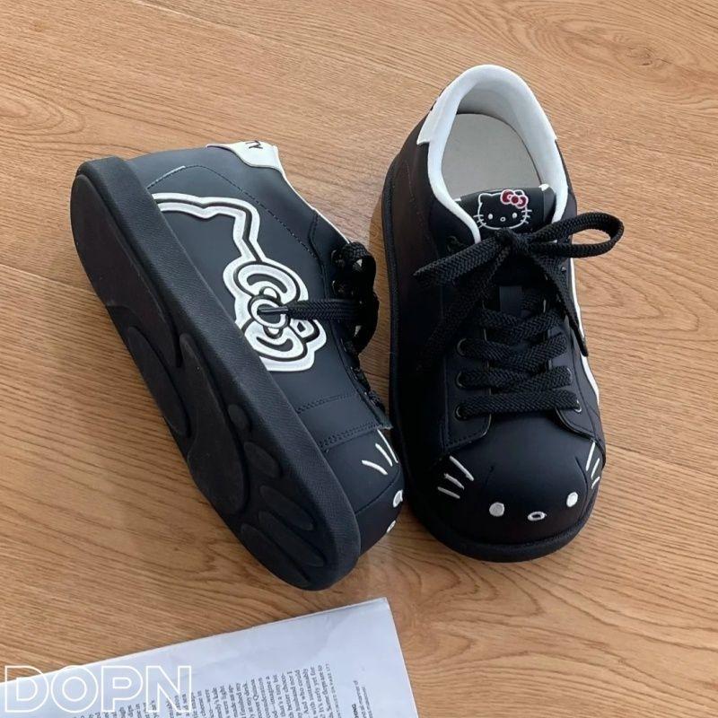 High-value cute KT cat cartoon pattern board shoes 22 spring new niche bread shoes tide