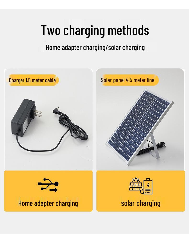 Outdoor Silent Solar-Powered Portable Floor Fan for Camping