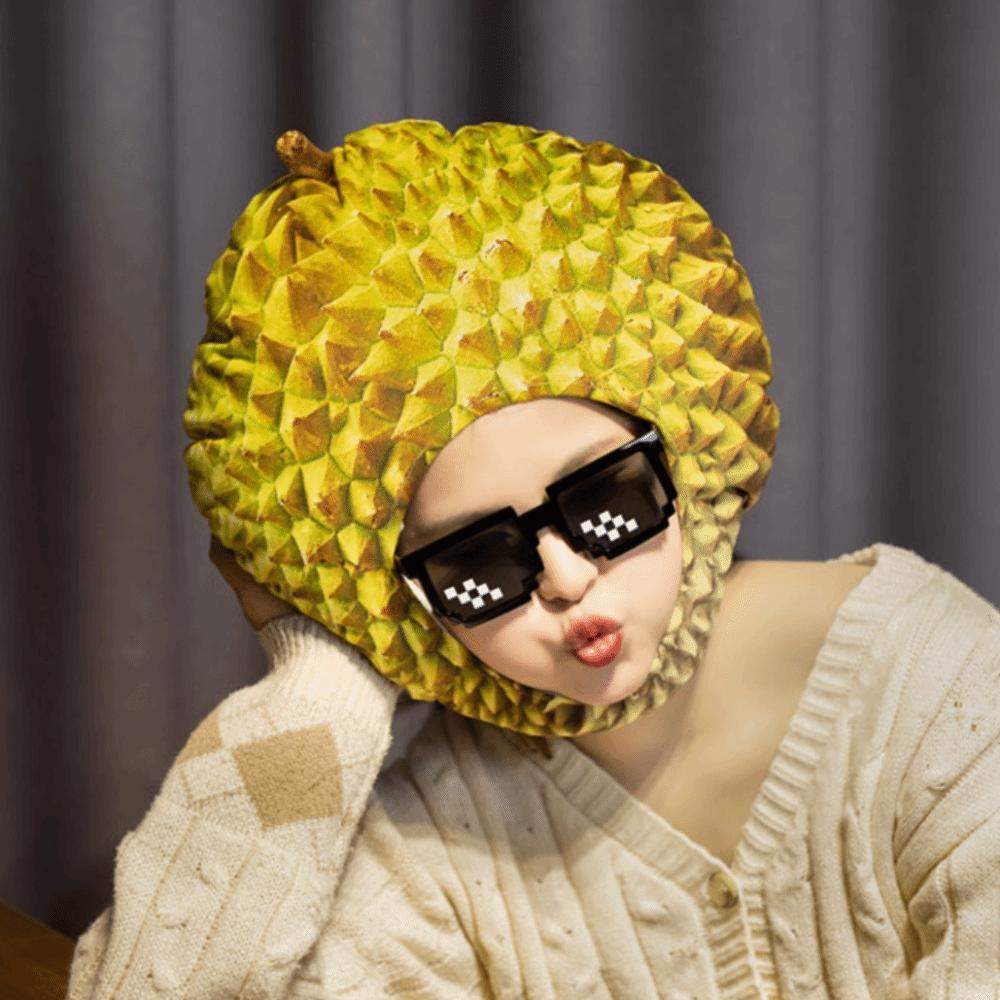 Funny Durian Headgear Soft Cartoon Plush Hat Cute Simulation Durian Hat Cosplay Costume