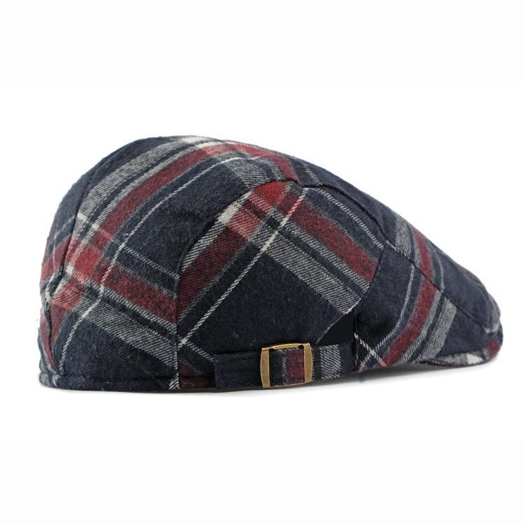 Plaid Baskenmütze Männer Retro Frauen