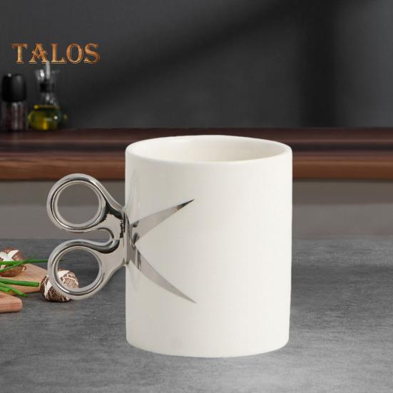 Scissor Handle Ceramic Cup 350ml Novelty Barber Hairdresser Tea Coffee Mug Gift Colorful Glaze Crafts Cup