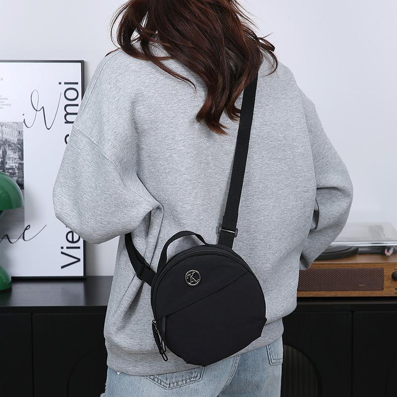 Small Round Bag Women's Mobile Phone Bag Shoulder Bag Nylon Crossbody Bag
