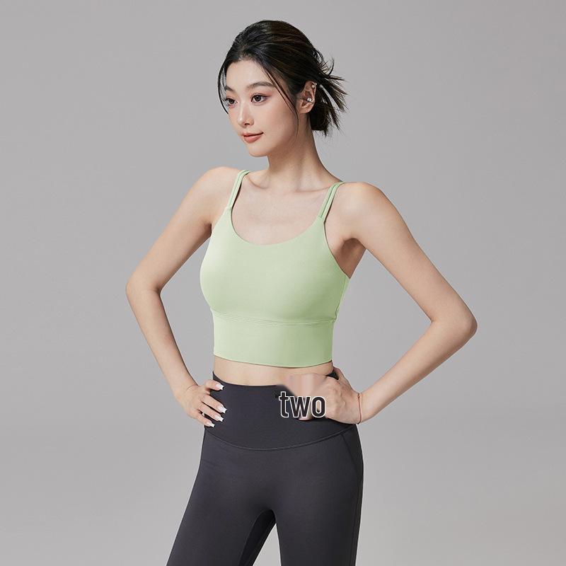 Women's One-Piece Strappy Sports Bra for Yoga & Running - Anti-Sag, Beautiful Back Design