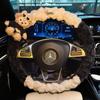 New Car Steering Wheel Cover Winter Plush Cute Warm Women's Cartoon High-End Trendy Goddess Steering Wheel Cover