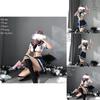 Women's Sexy Cosplay Lingerie Student Uniform Set With Velcro Design Miniskirt Outfit