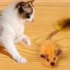 1 Set Cat Toy Rechargeable LED Interactive Simulation Mouse Toy Realistic Moving Mouse with Feather Tail Pet Supplies