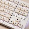 Happy Kitty Cat Keycap Set PBT Thermal Sublimation 124 Keys MOA Height Milk White Girls Mechanical Keyboard Keycaps