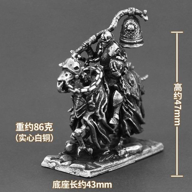Undead Knight Metal Figurine Skeleton Warrior Miniature Wargaming Car Dashboard Ornament Desk Decor Collection Present Him