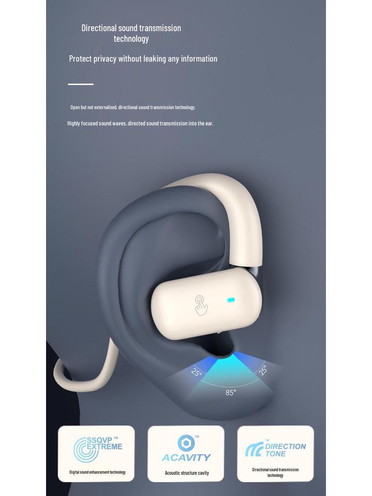 Wireless Bone Conduction Sports Earphones: Neck-Hanging, Open-Ear, Long Battery Life, Noise-Cancelling