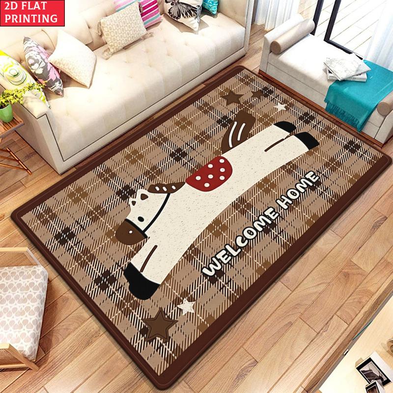 Kawaii Cartoon Bear Large Room Carpet Non Slip Cartoon Kids Bedroom Living Room Floor Mat Home Decor Children's Play Carpet