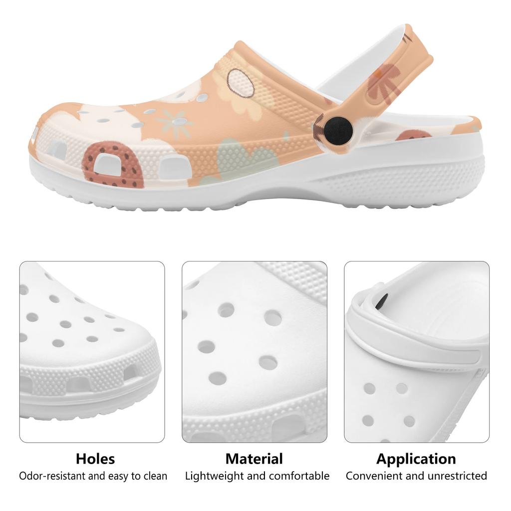 Allover Printed EVA Casual Clogs for Women Men Soft Sole Flexible Breathable Slip On Sandals Slippers Summer Daily Leisure Shoes