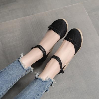 Sandals Women's Summer New Wedge Heel Casual Word Roman Wedge Heel Shoes Sandals Fashion Korean Version Sandals