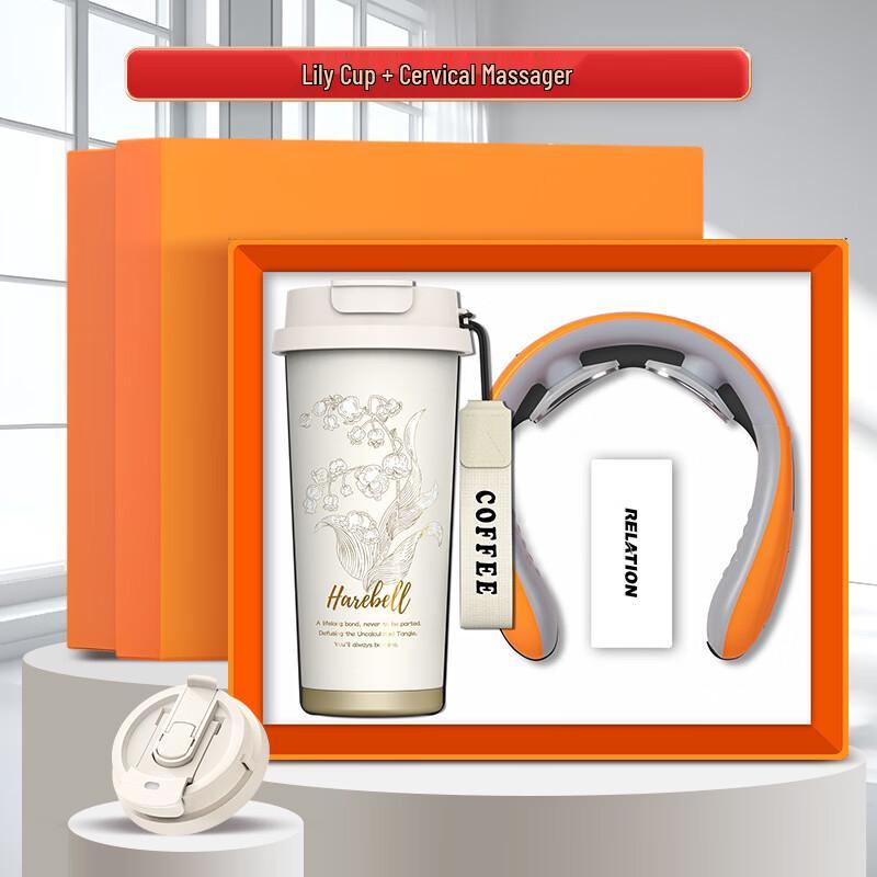 Jilifa Lily of the Valley Coffee Cup Set with Neck Massager